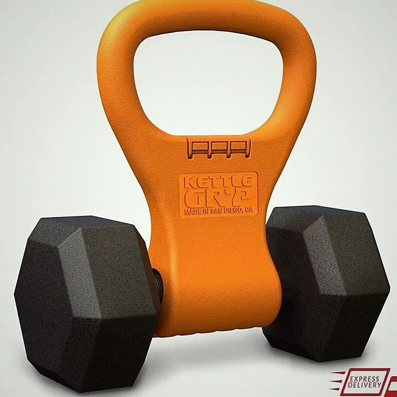 Dumbbell to Kettlebell Converter Adjustable Fitness Equipment Portable 55lbs New