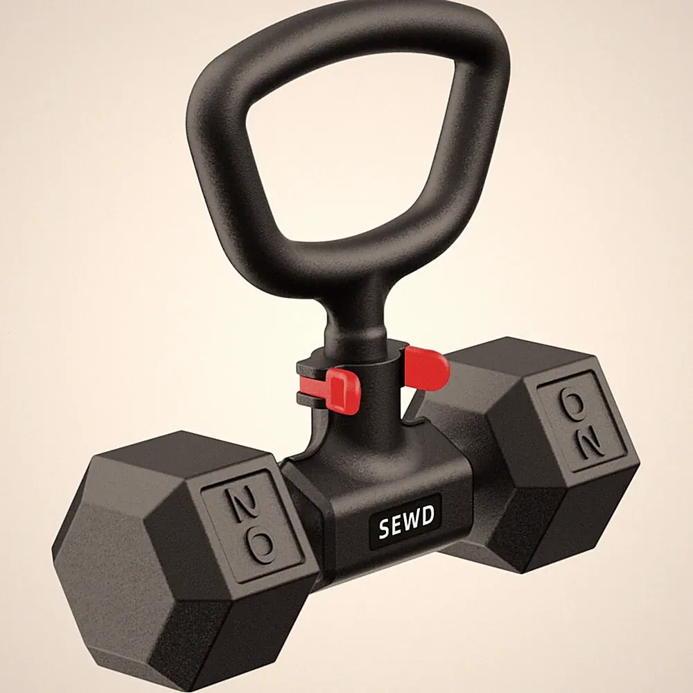 Dumbbell to Kettlebell Converter - Home Gym Workout - Up to 110LB - Red