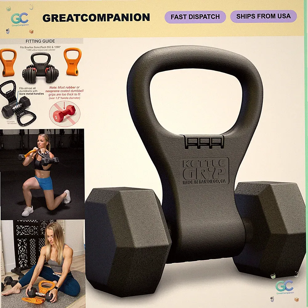 Dumbbell to Kettlebell Grip Converter Handle - Adjustable Weight Training Tool