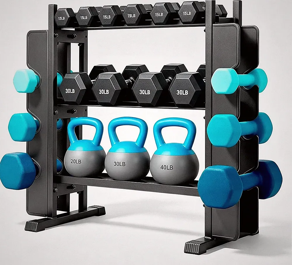 Dumbbell Weight Rack Stand Only, 3-Tier Adjustable Width Heavy Duty 1200LB