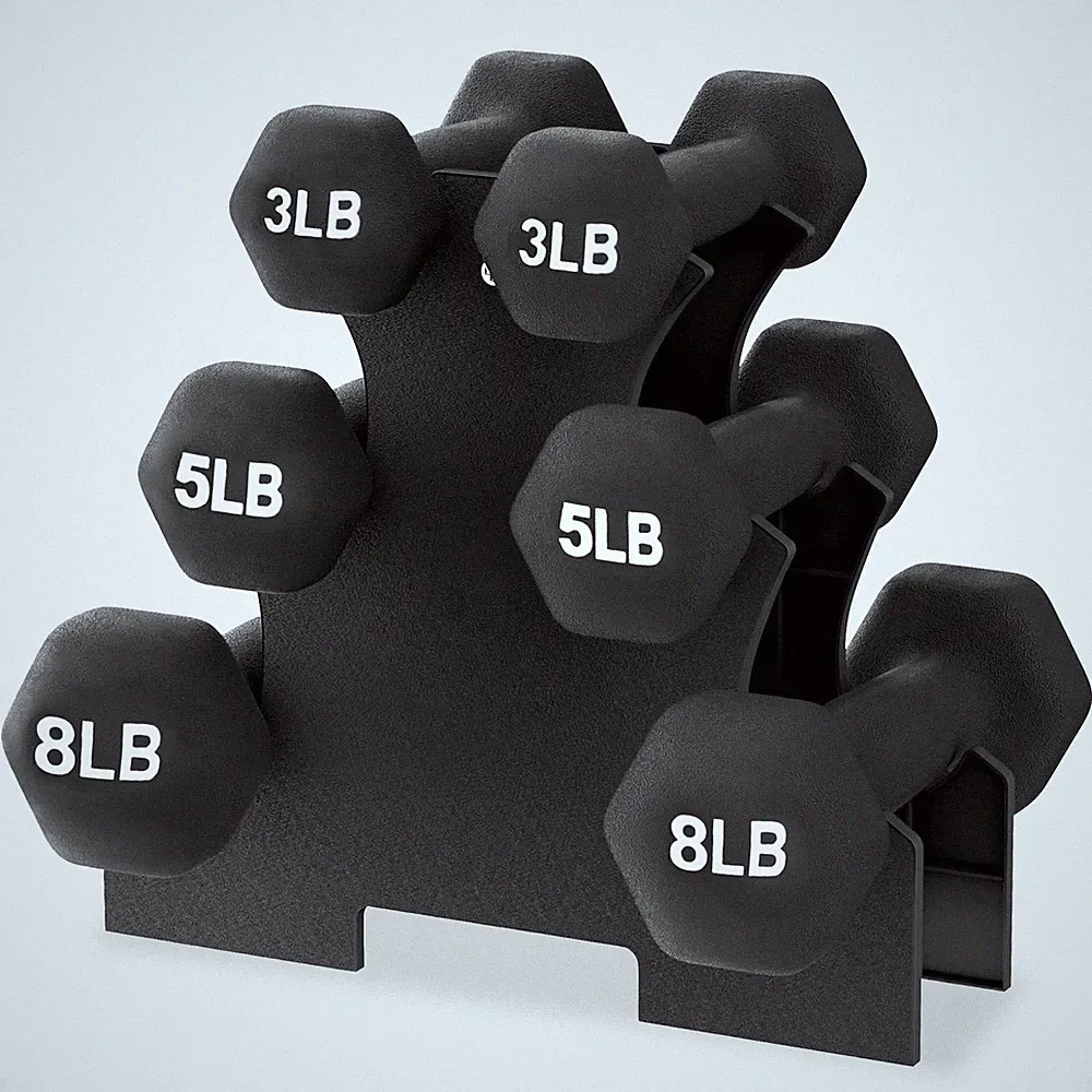 Dumbbell Weights 20LB Neoprene Coated Iron Black SPDB-BLK358 BalanceFrom 20LBS
