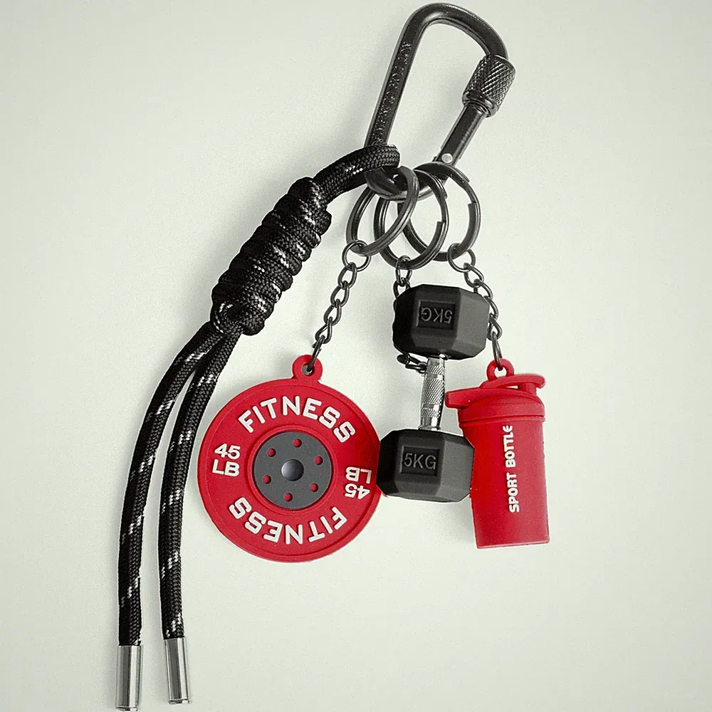Dumbbell & Weights Keychain, Bag Purse Charms Gift for fitness Women and Men,...