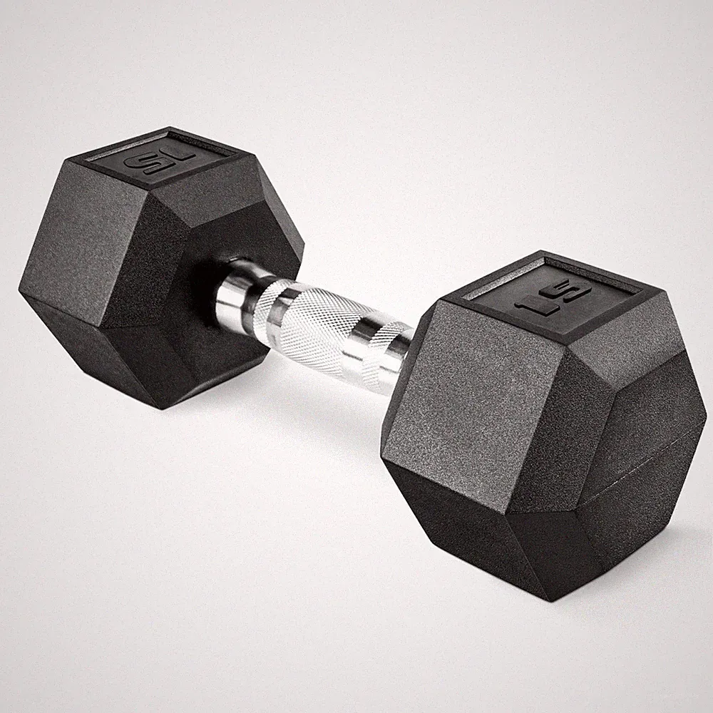 Dumbbells 15-25 lbs Weight Rubber Encased Hex Dumbbell for Sports and Fitness