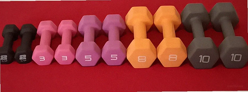 Dumbbells CAP Neoprene Coated 2-lbs, 3-lbs, 5-lbs, 8-lbs, and 10-lbs
