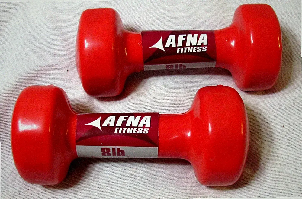Dumbbells Hand Weights Set of 2 Vinyl Coated 8Lb Exercise & Fitness"New W/ Tags"