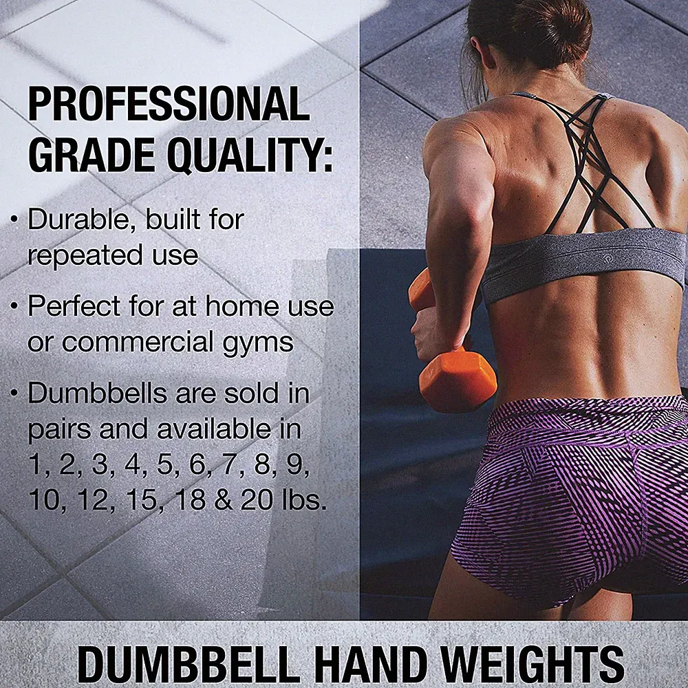 Dumbbells Hand Weights Set of 2 - Vinyl Coated Exercise & Fitness Dumbbell fo...