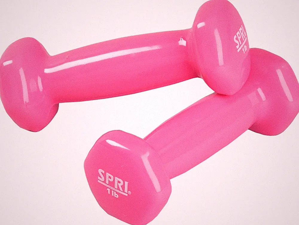 Dumbbells Hand Weights Set of 2 - Vinyl Coated Exercise & Fitness Dumbbell fo...