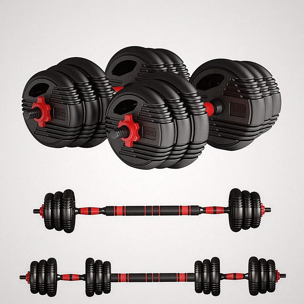 Dumbbells Set Adjustable Real Weight 30KG Barbell Barbell Set Home Fitness Gym