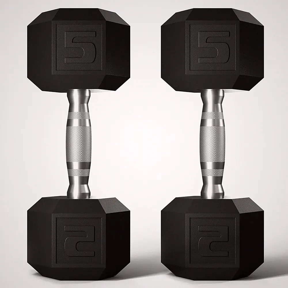 Dumbbells Set Coated Hex Hand Weights Exercise & Fitness for Home Gym Workout...