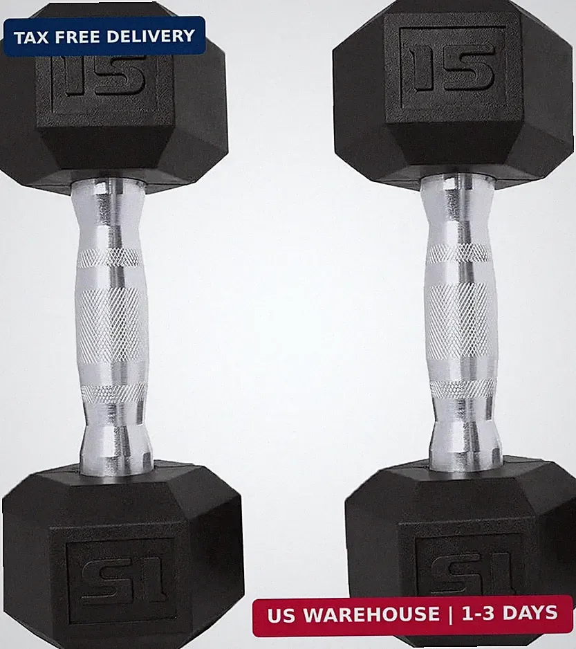 Dumbbells Set of 2 Exercise Fitness Dumbbell for Home Gym Free Weights Hand Hex
