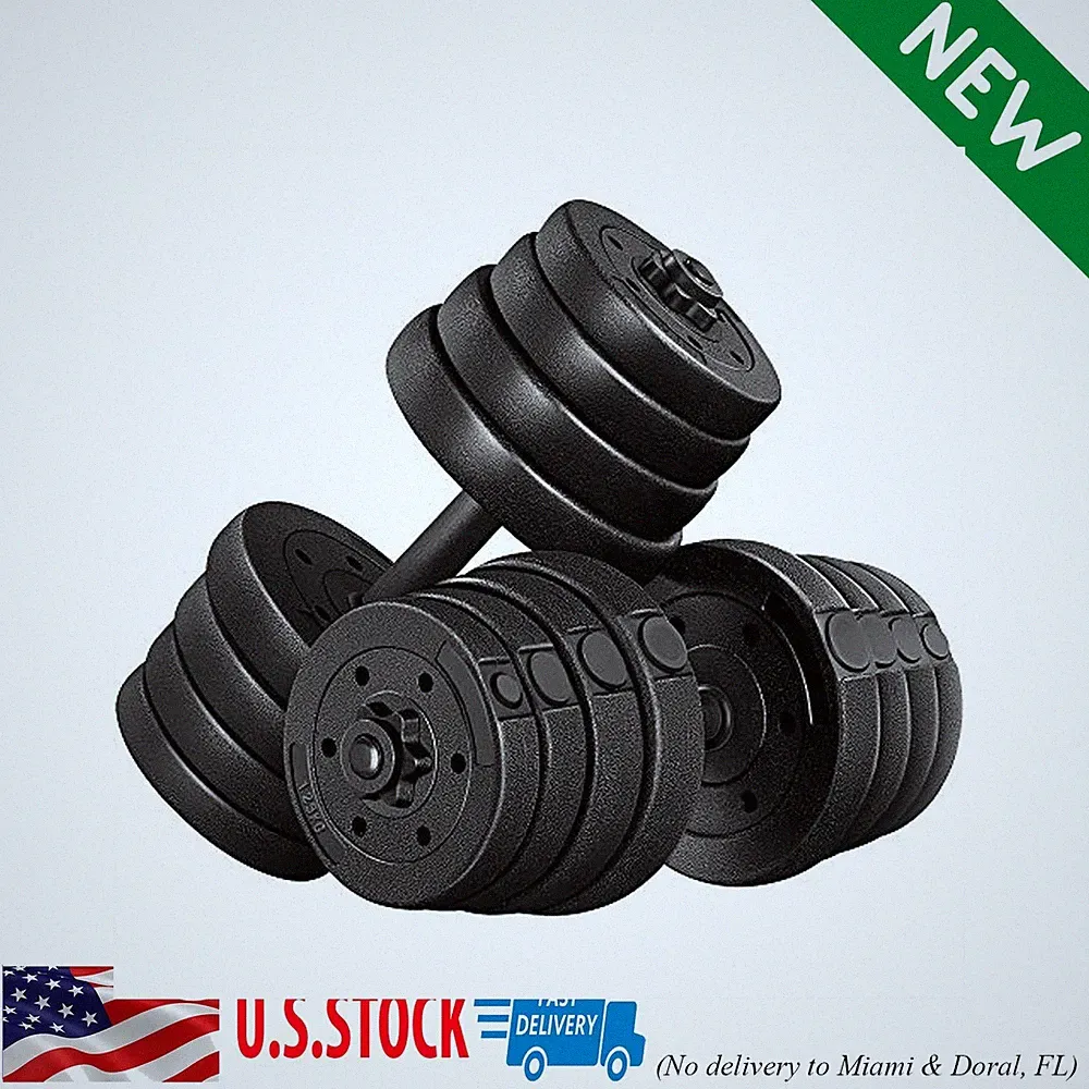 Dumbbells Weight Set Dumbbell Weights Exercise & Fitness Equipment w/ 4 Spinlock