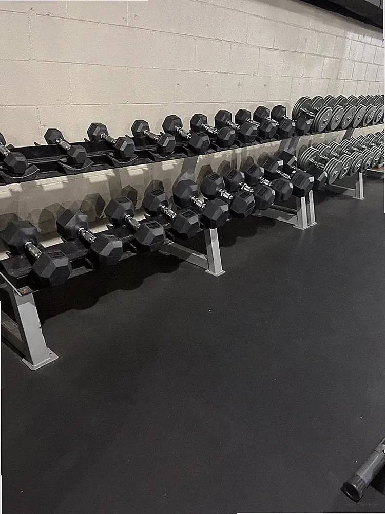 dumbell set with rack