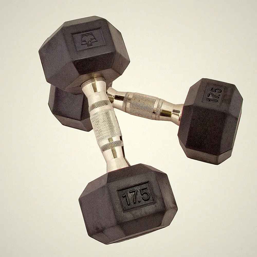DURA-BELL DUMBBELLS, URETHANE, HEXAGON, 17.5 LB., PAIR-VR