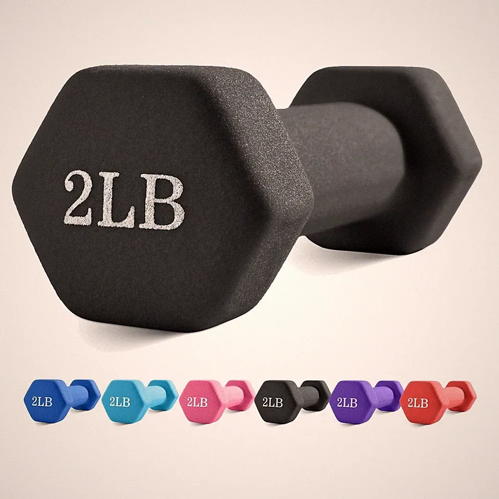Durable 1-3LB Neoprene Dumbbells - Safe Anti-Roll Weights for Seniors' Training