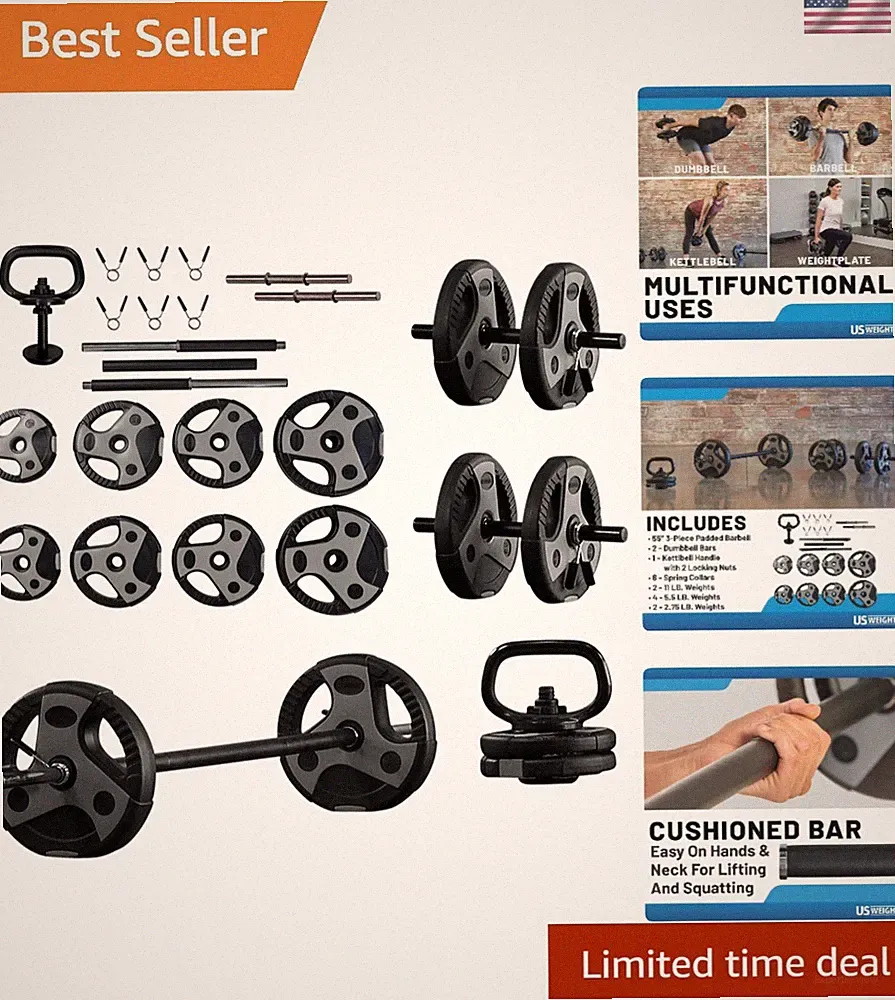 Durable 56lbs Weight Set with Stylish Design - Elevate Your Home Gym Experience