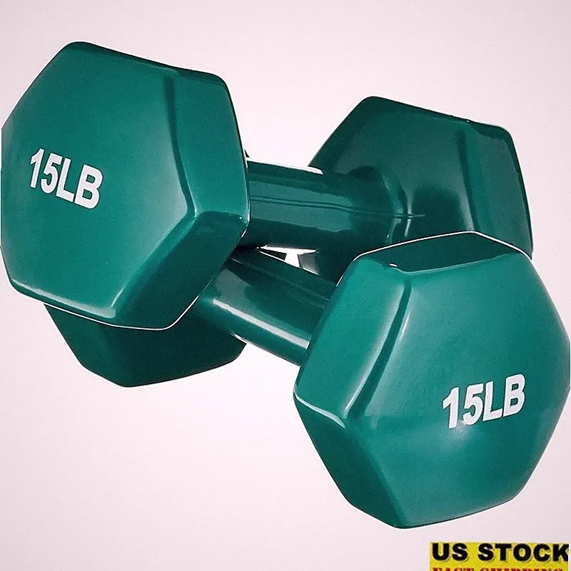 Durable Hex Dumbbells Non-Slip Grip Anti-Roll Design Workout Weights New