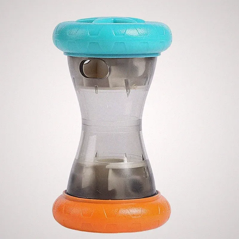 Durable Plastic Dog Slow Feeder Rollable Dumbbell Chew Toy