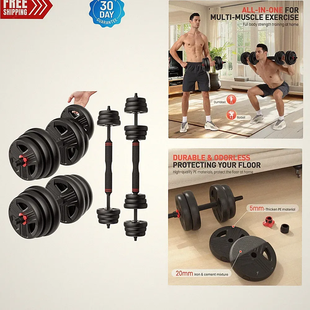 Dynamic Adjustable Dumbbells Set with Non-Slip Grip - Home Fitness Essential