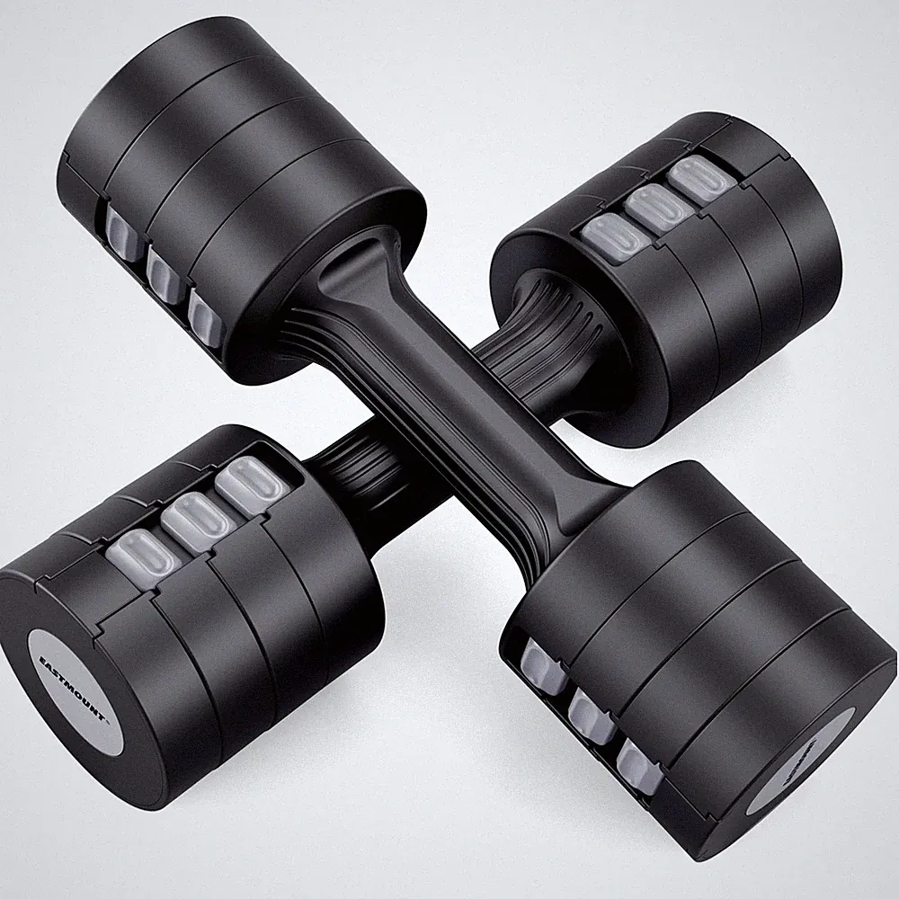 EAST MOUNT Adjustable Dumbbells 5 lb 3 inches x 10.4 inches, Black