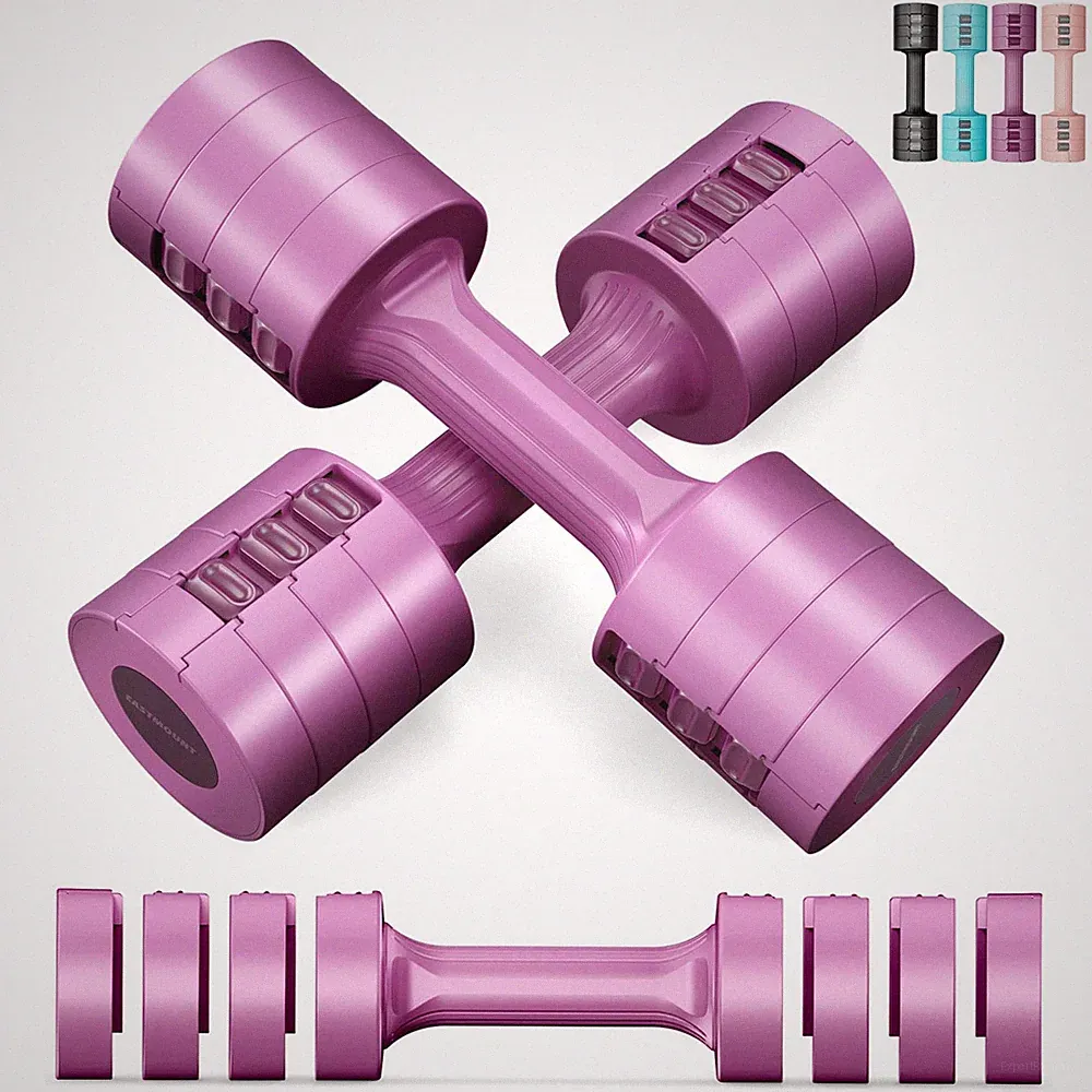 EAST MOUNT Adjustable Dumbbells 5 lb Set of 2 / Pair 10 Total Free Weights 6 in
