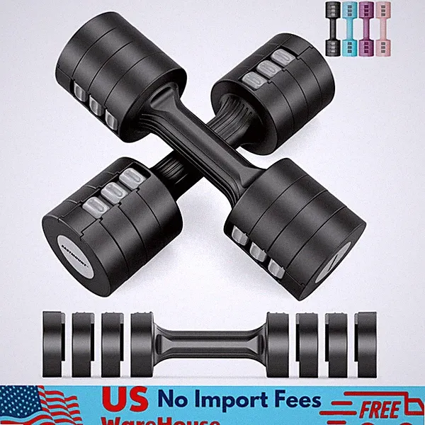 EAST MOUNT Adjustable Dumbbells Set, 10 lb Pair, 4-in-1 Free Weights for Home