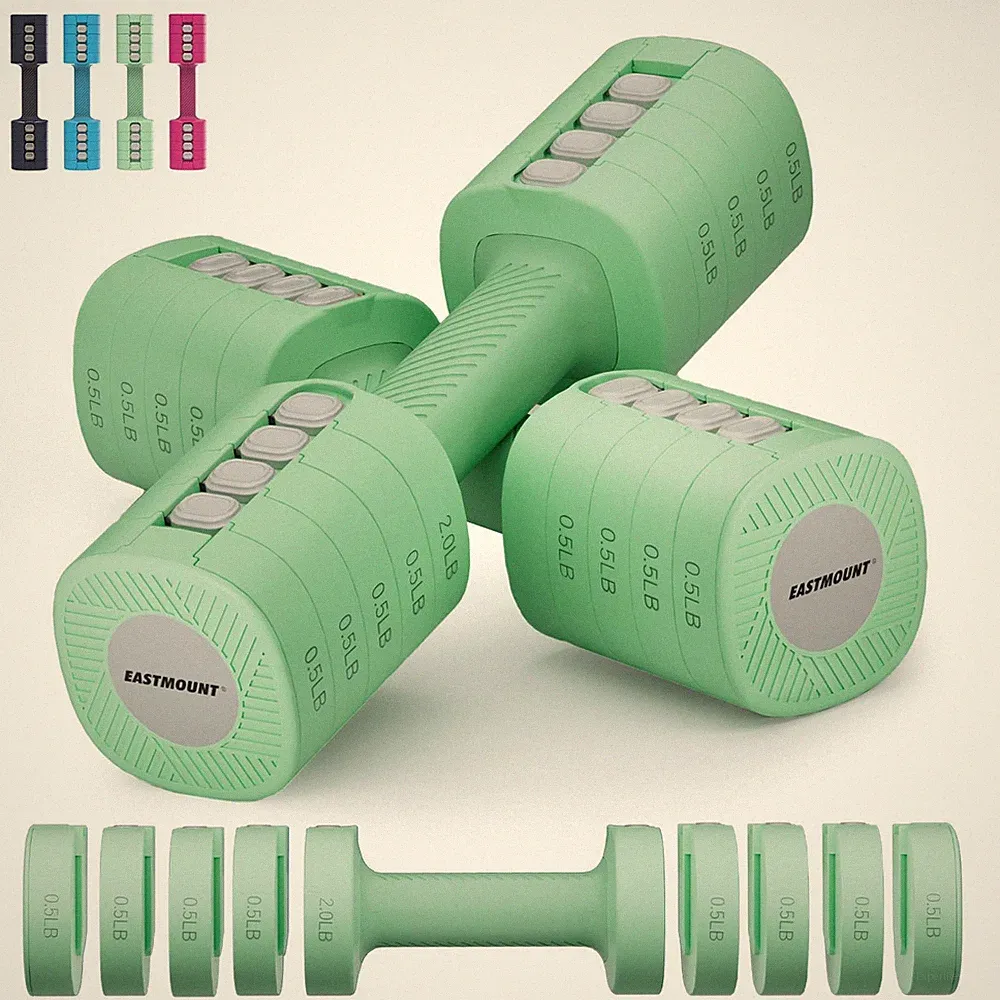 EAST MOUNT Adjustable Weight Dumbbells Set of 2, 8 in 1 Hand Weights for Wome...
