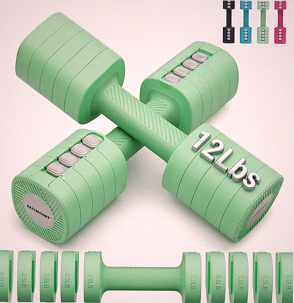 EAST MOUNT Adjustable Weight Dumbbells Set of 2, 8 in 1 Hand Weights for Women 2