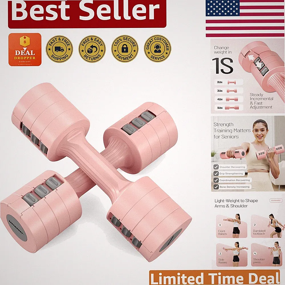 Efficient 10 lb Adjustable Dumbbells Set - Ideal for Women’s Strength Training