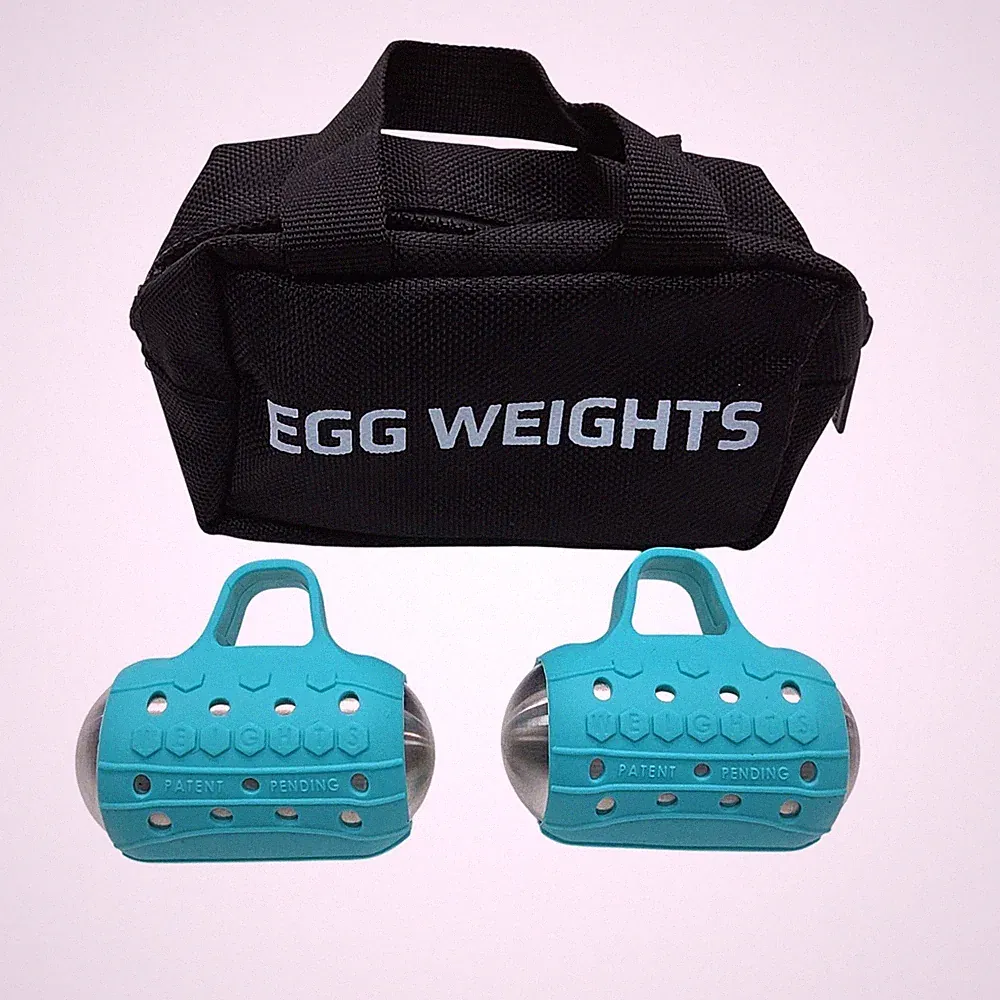 Egg Weights Cardio Max 3lb Set with Case Weighted Yoga Dumbbell Boxing Turquoise