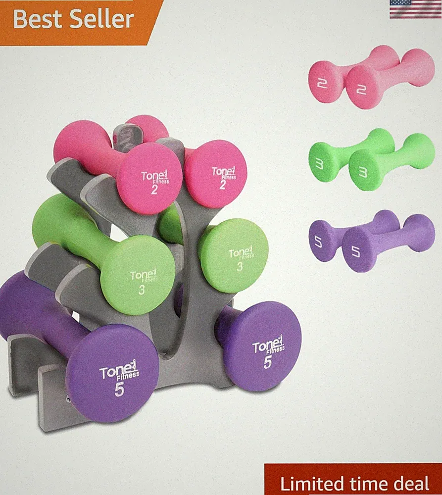 Elegant Tone Fitness 20-Pound Hourglass Dumbbell Set - 3 Pairs Included