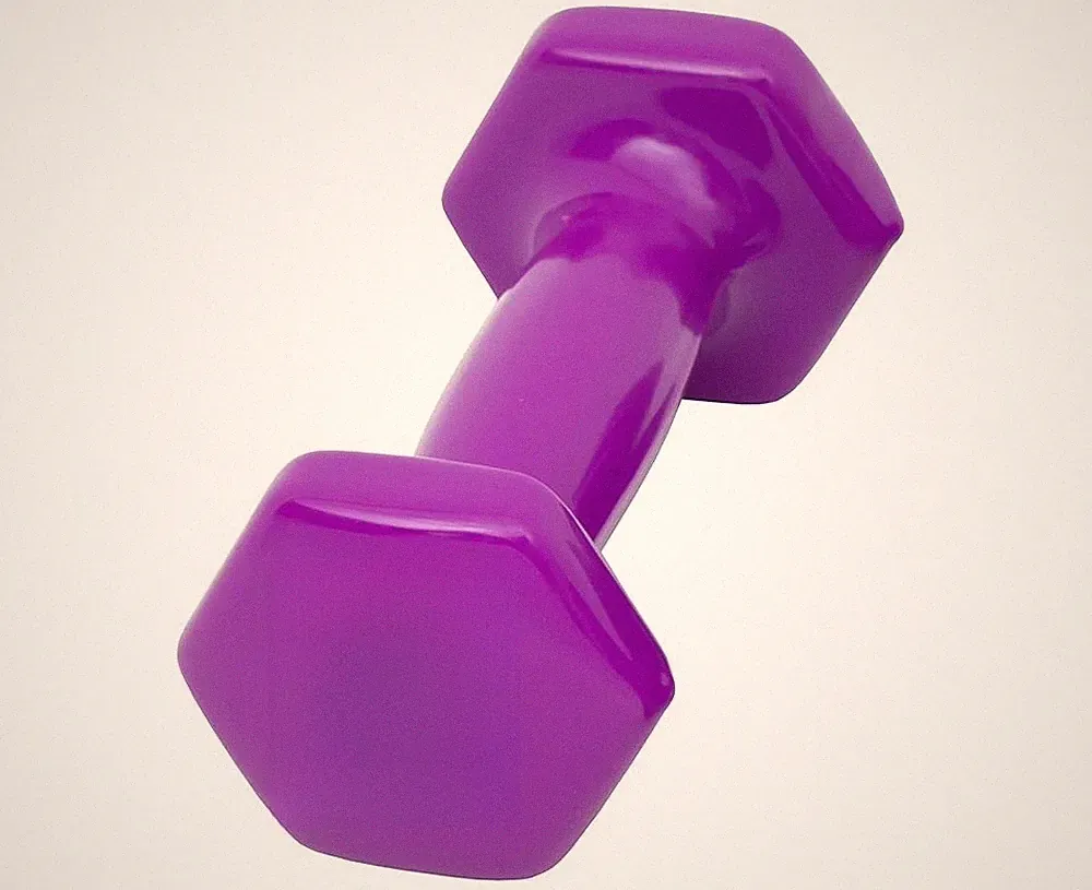 Enterprises Vinyl-coated Iron Dumbbell, Violet, 2 lb