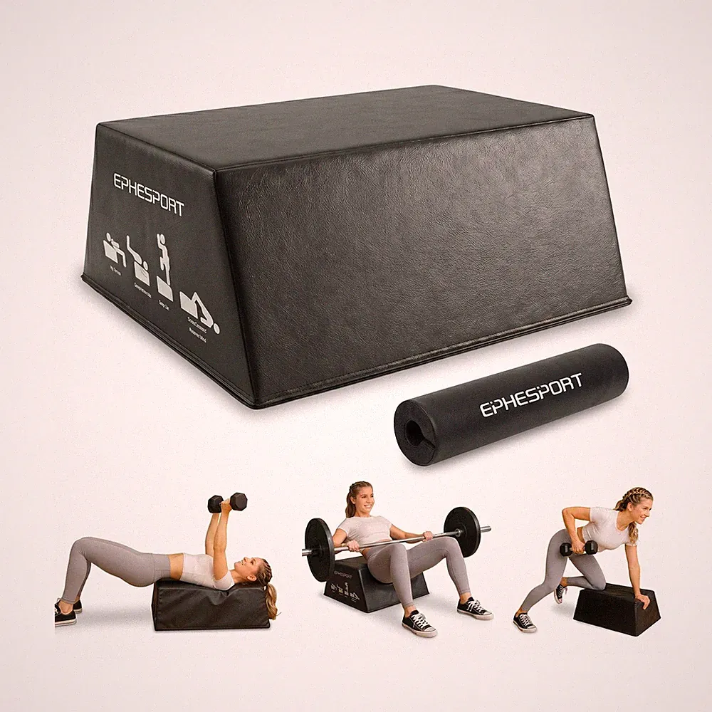 EPHESPORT Hip Thrust Bench–Glute Bridge & Barbell Hip Thrust Equipment wit