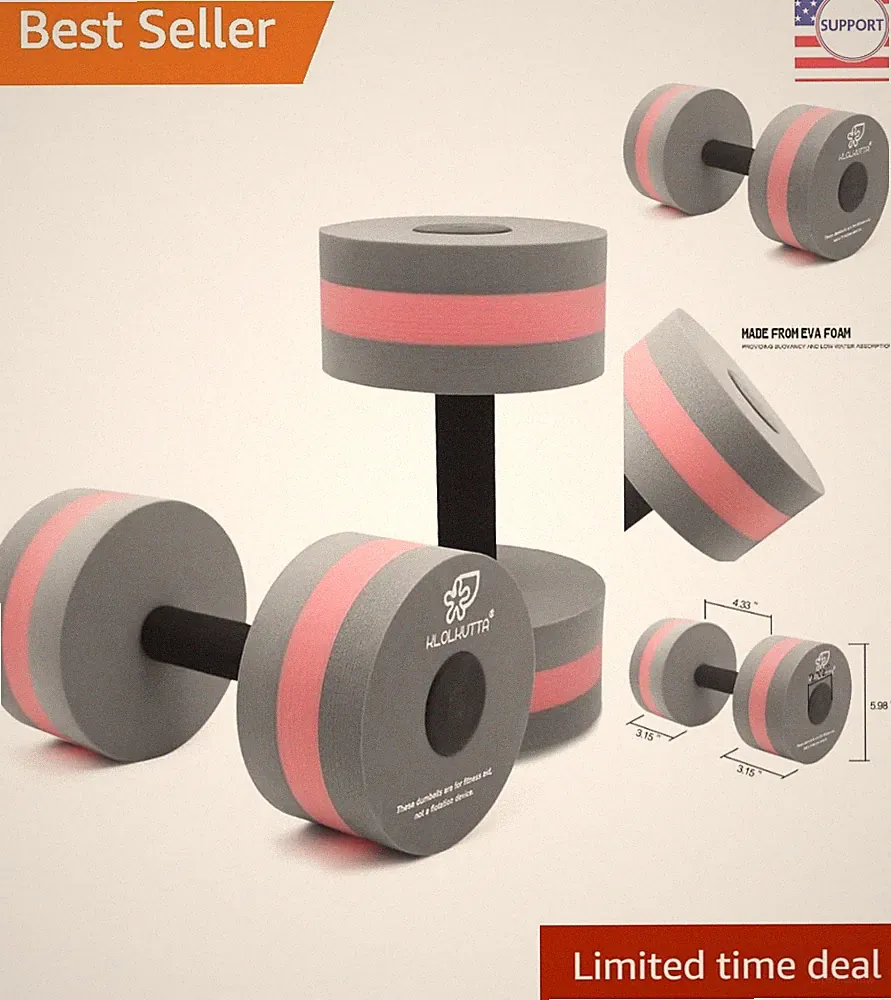 EVA Foam Water Dumbbells - Adjustable 2 Piece Set for Weight Loss & Therapy