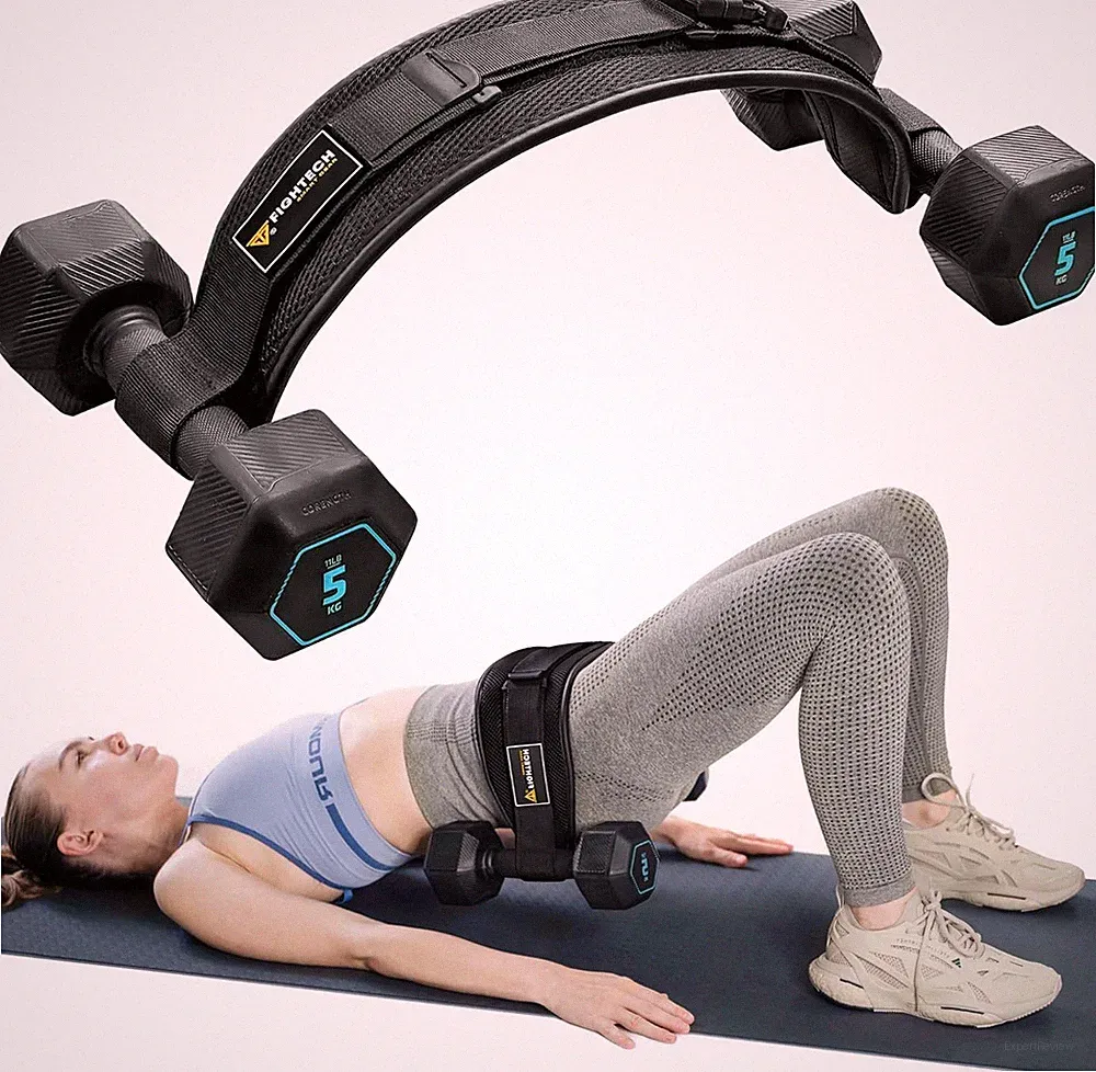 Exercise Hip Thrust Belt with Slip-Resistant Padding - Easy to Use with Dumbbell