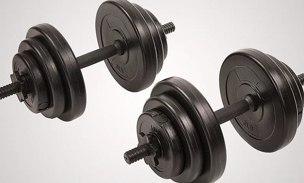 Exercise Vinyl 40 lb Dumbbell Set Hand Weights for Strength Training