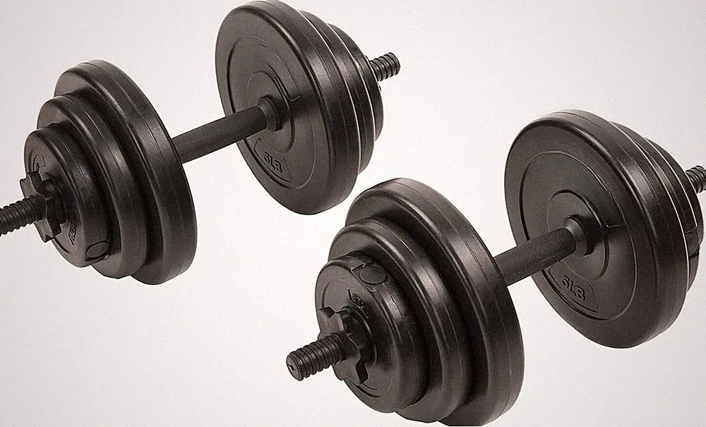 Exercise Vinyl 40 lb Dumbbell Set Hand Weights for Strength Training