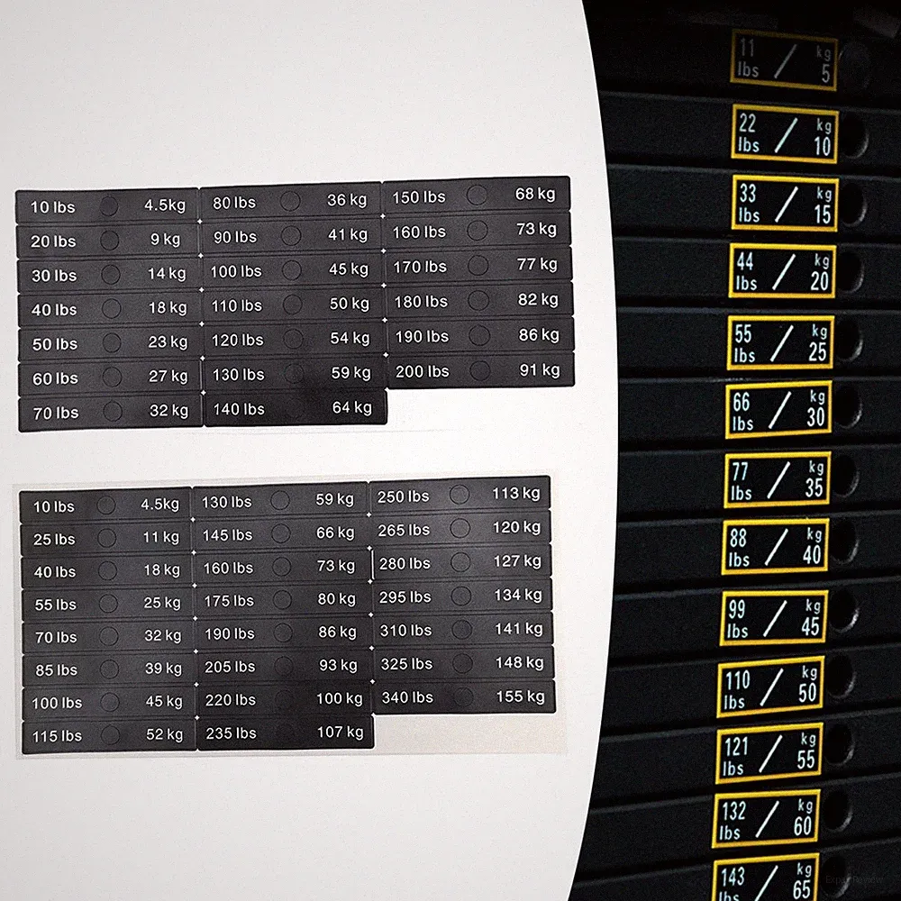 Eye Catching Fitness Equipment Weight Stickers for Easy Identification
