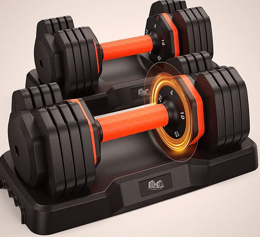 FDB2 Adjustable Dumbbell 25lbs Pairs, 5-in-1 Weights Dumbbell Set w/ Storage Box