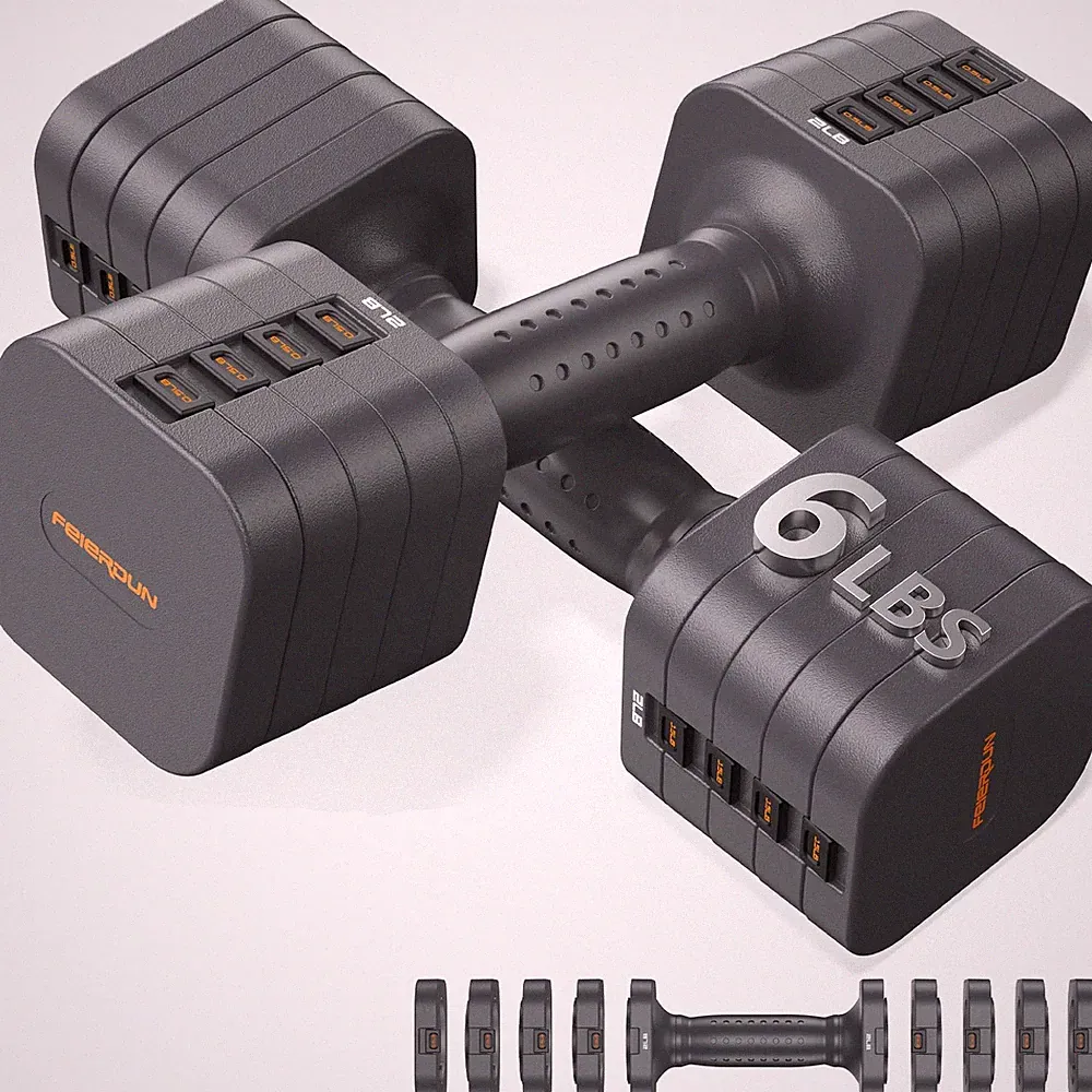 FEIERDUN 5in1 Adjustable Dumbbell Set of 2, 12LBS/20LBS Hand Weights for Wome...
