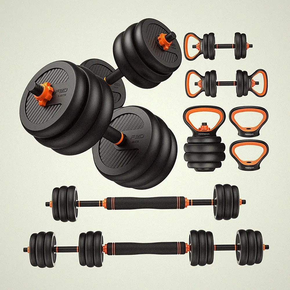 FEIERDUN Adjustable Dumbbells, 20/30/40/45/70/90lbs Free Weight Set with Conn...