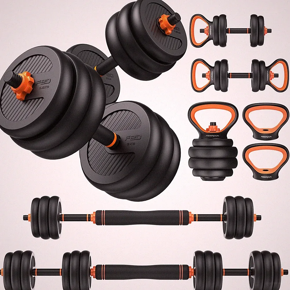 FEIERDUN Adjustable Dumbbells 30lbs 4-in-1 Set Connector Home Gym