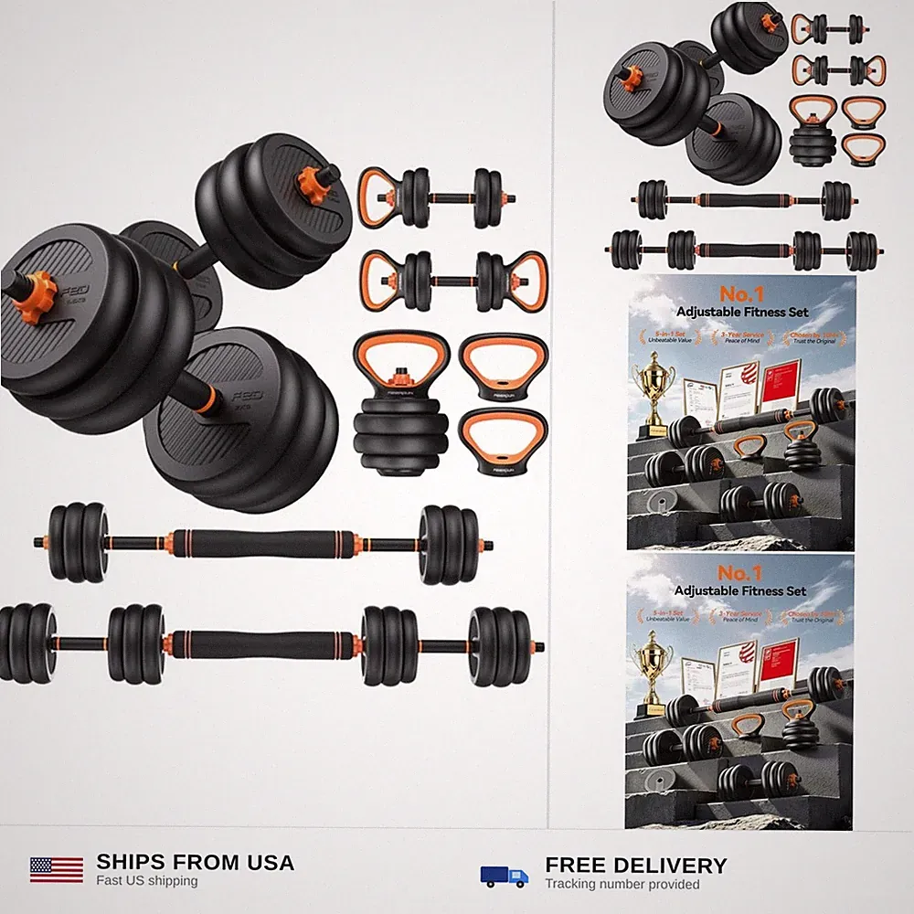 FEIERDUN DS2 Adjustable Dumbbells, 20/30/40/45/70/90lbs Free Weight Set with...