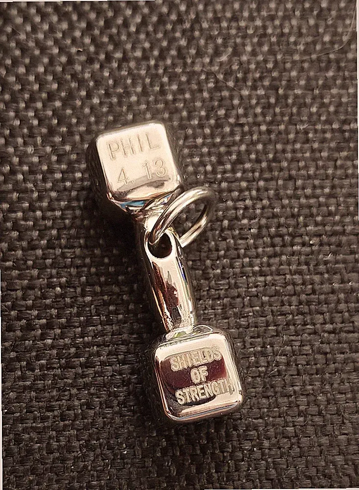 Fitness Dumbbell Pendant Stainless Steel