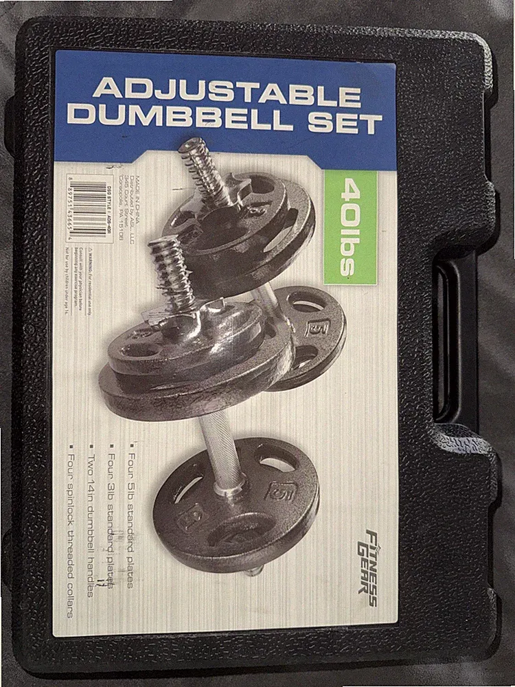 Fitness Gear 40lbs Adjustable Dumbbell Set