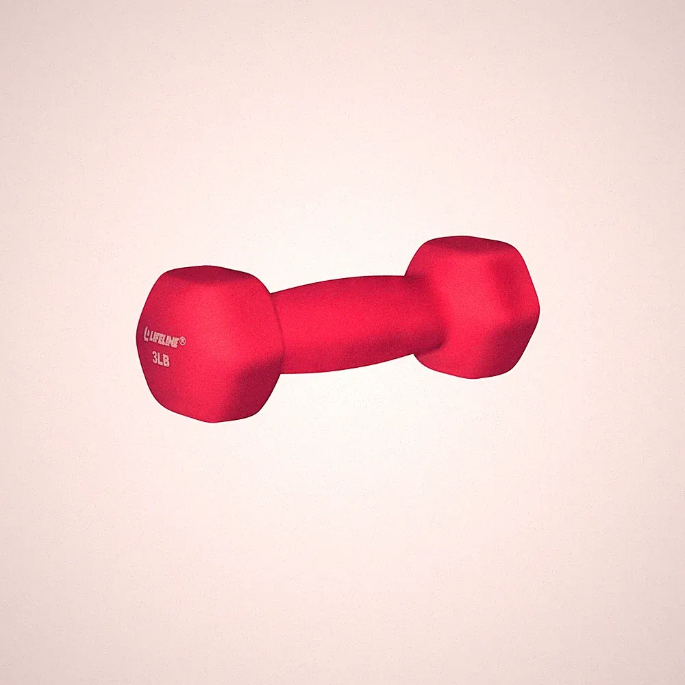 Fitness Neoprene Dumbbell Weights – Premium Individual 3 lb, Pink