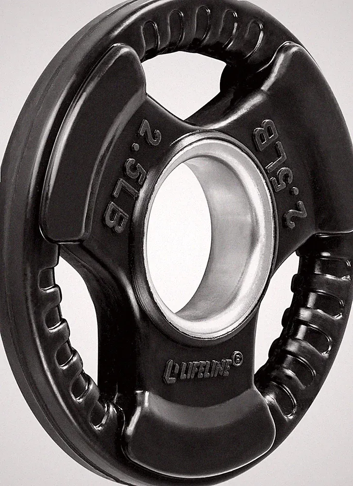 Fitness Rubber Grip Plates For Olympic Barbell - 2" Weight Plates for Home or