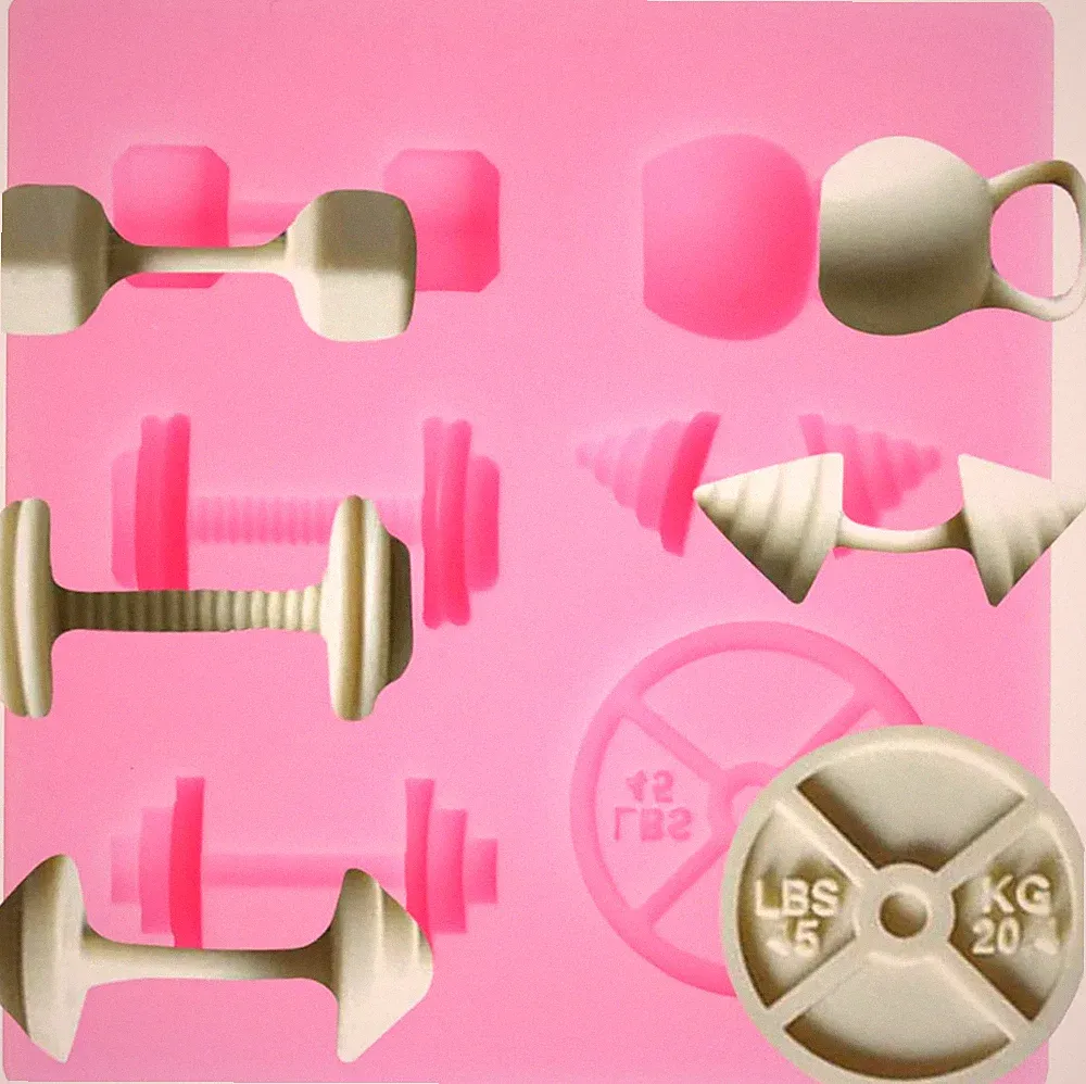Fitness Workout Exercise Dumbbell Weightlifting Silicone Fondant Molds Chocolate