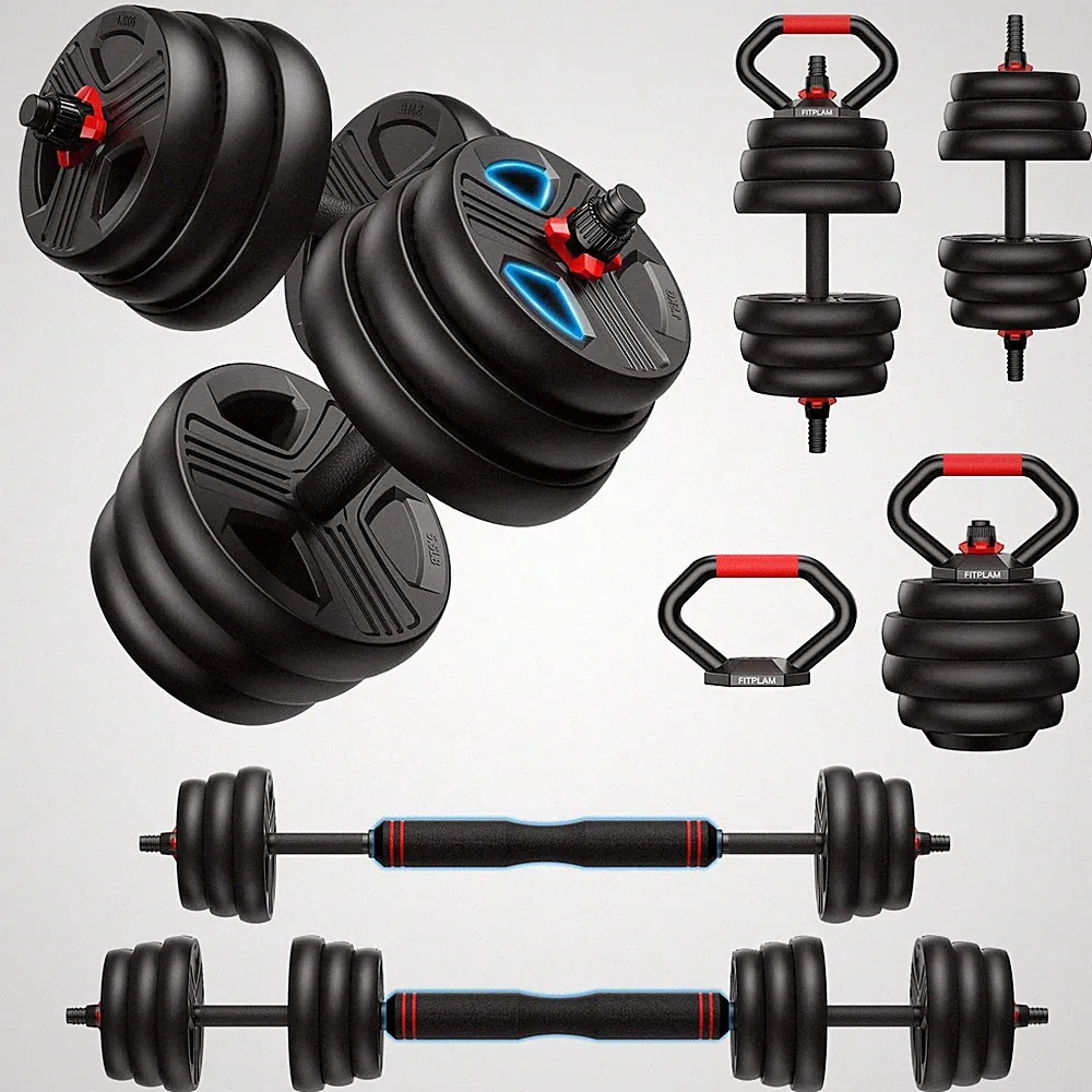 Fitplam Fds1 Adjustable Dumbbell Set 45Lbs Weights Set Upgraded Nut 5 In 1