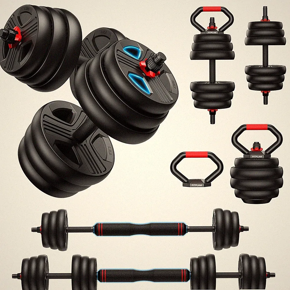 Fitplam Fds1 Adjustable Dumbbell Set 45Lbs Weights Set Upgraded Nut 5 In 1