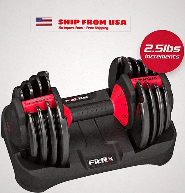 FitRx SmartBell, 9 in 1 Adjustable Dumbbell, 25 lb